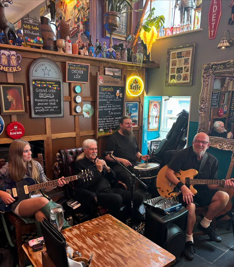 Musicians performing during a Sunday Session at Bier Huis